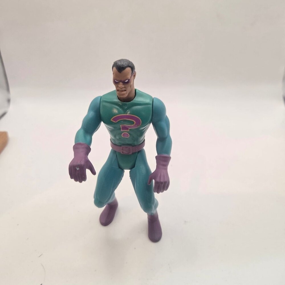 Question Mark Superhero Action Figure 6in Teal Purple Poseable Collectible